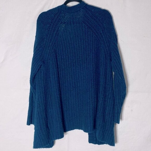 5/$25 American Eagle Outfitters Turquoise Open Front Chunky Knit Cardigan XS - Picture 12 of 13